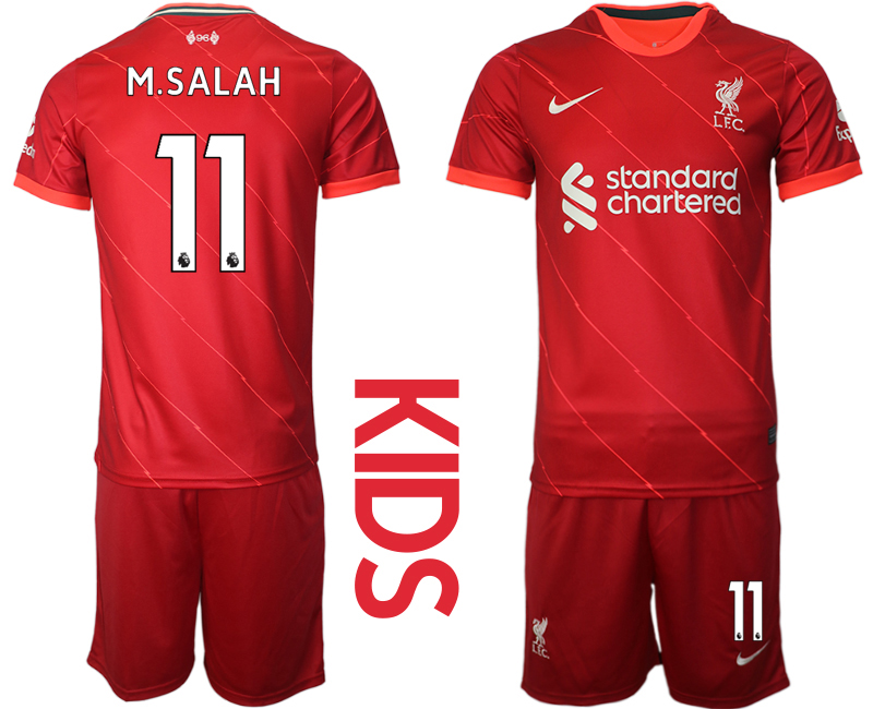 Youth 2021-2022 Club Liverpool home red #11 Soccer Jersey